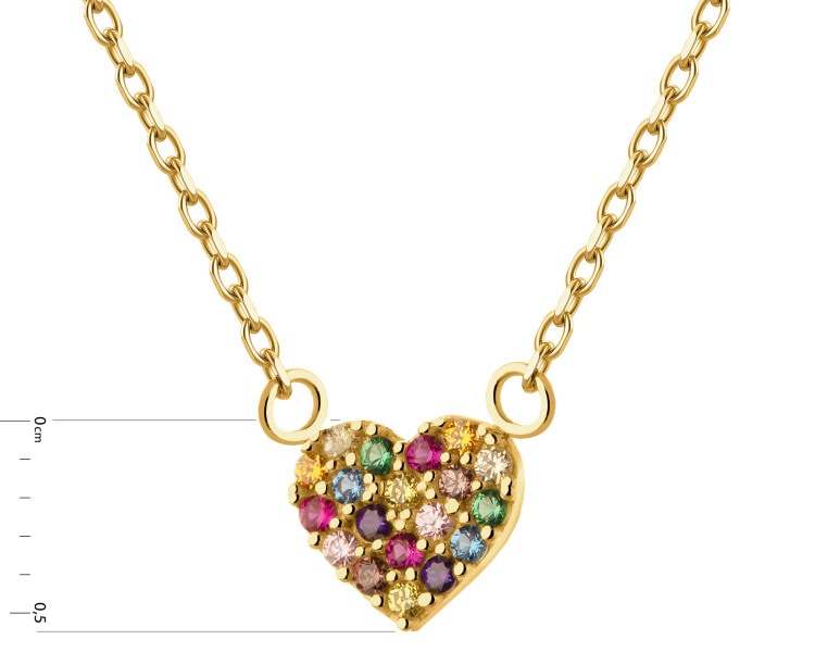 Złoty naszyjnik z cyrkoniami - serce