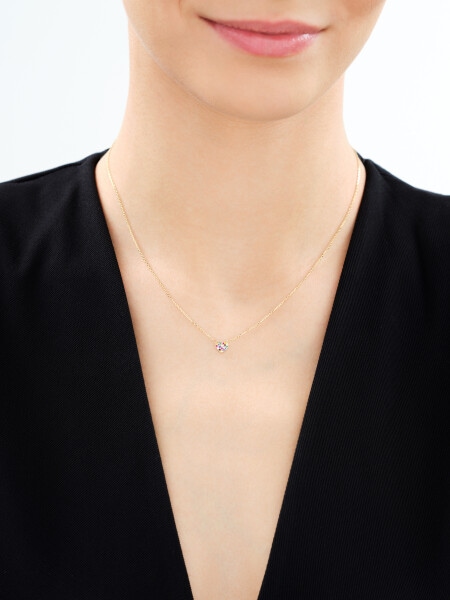 Złoty naszyjnik z cyrkoniami - serce