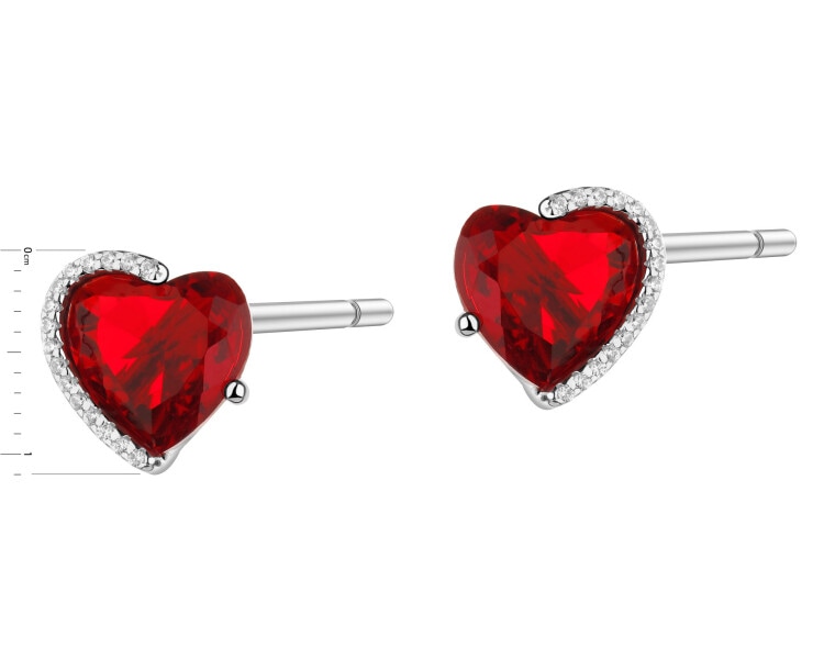 Kolczyki srebrne z cyrkoniami - serca