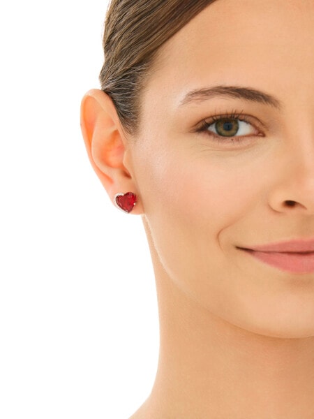 Kolczyki srebrne z cyrkoniami - serca