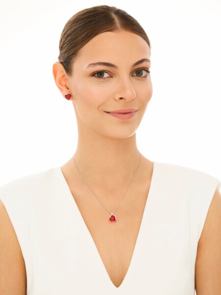 Kolczyki srebrne z cyrkoniami - serca