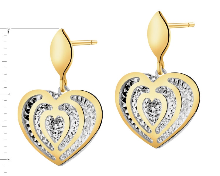 Złote kolczyki - serca
