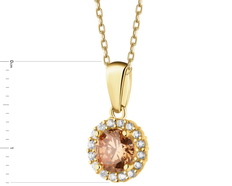 Złota zawieszka z cyrkoniami