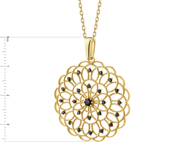 Złota zawieszka z cyrkoniami - rozeta