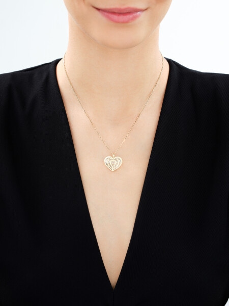 Złota zawieszka  - serce
