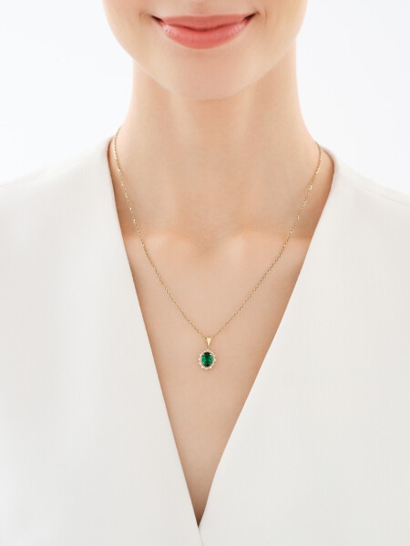 Złota zawieszka z kamieniem nano