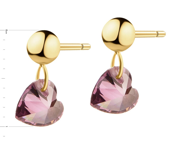 9 K Yellow Gold Earrings with Cubic Zirconia