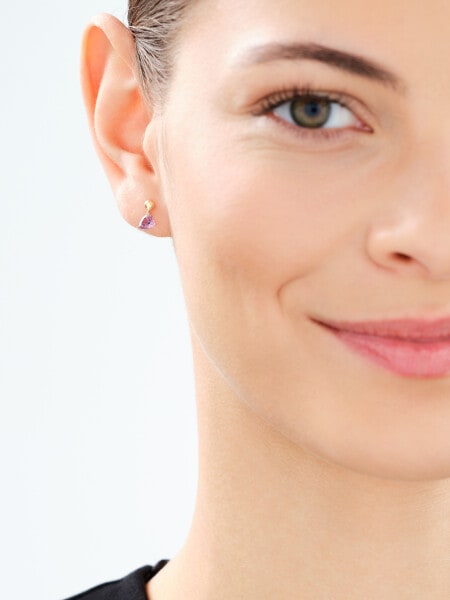 9 K Yellow Gold Earrings with Cubic Zirconia
