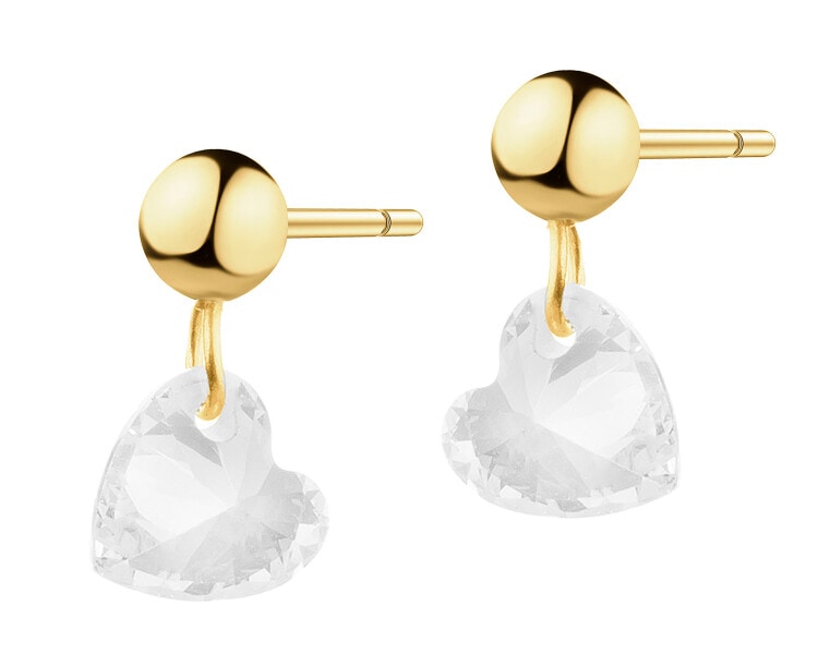 9 K Yellow Gold Earrings with Cubic Zirconia