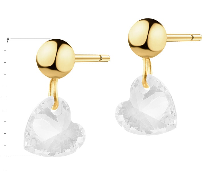 9 K Yellow Gold Earrings with Cubic Zirconia