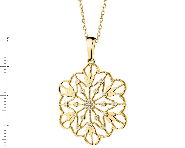 Zlatý přívěsek se zirkony - rozeta