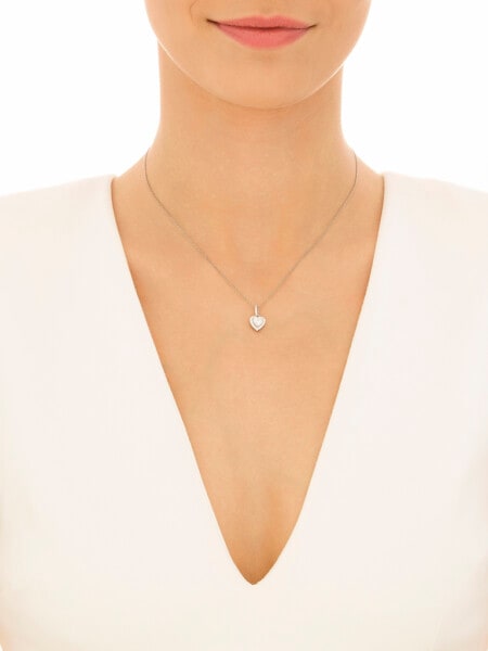 Srebrne kolczyki i zawieszka z cyrkoniami - komplet - serca