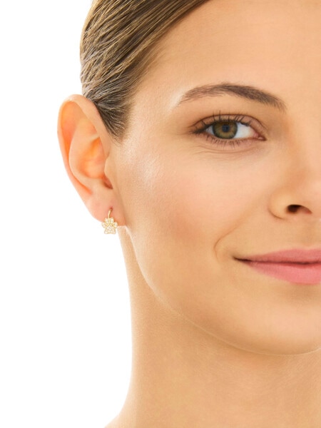 Złote kolczyki z cyrkoniami - łapki