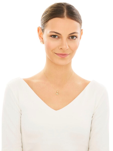 Złote kolczyki i zawieszka - komplet - serca