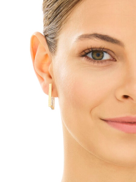 Złote kolczyki, szkło szlifowane