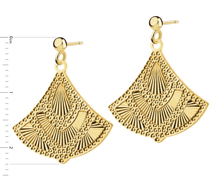 Złote kolczyki - wachlarze