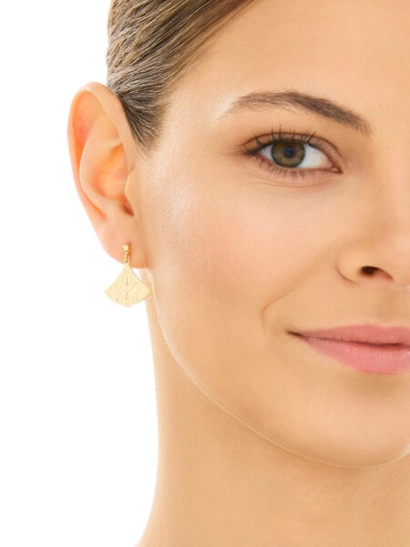 Złote kolczyki - wachlarze