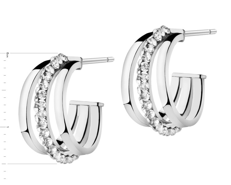 Náušnice z bílého zlata, broušené sklo