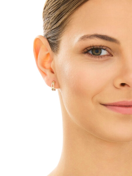 Złote kolczyki z cyrkoniami - koła