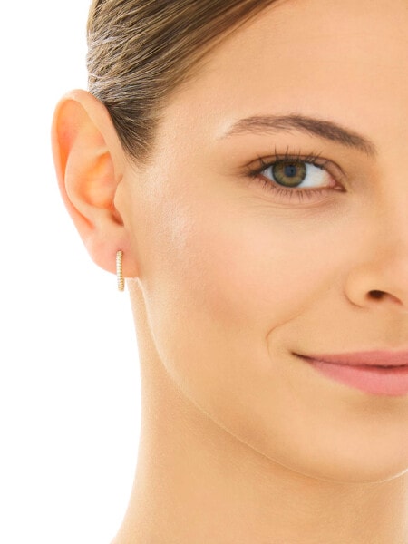 Złote kolczyki z cyrkoniami - koła