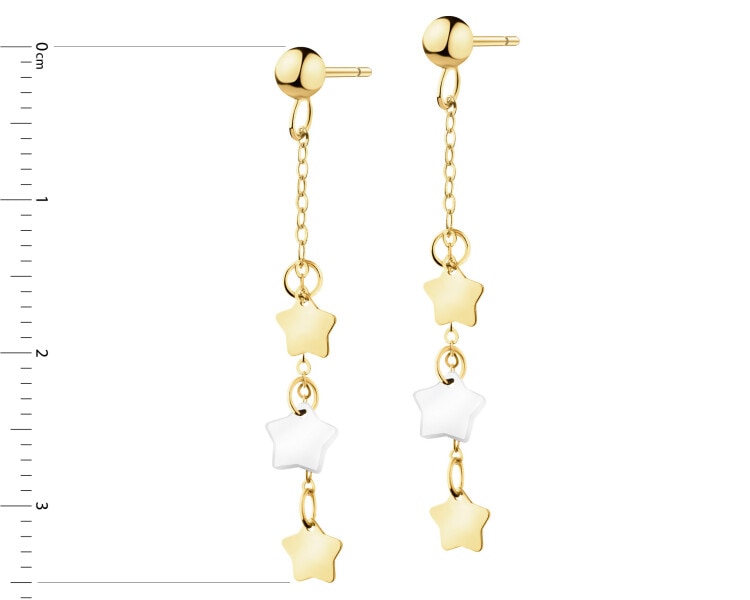 Złote kolczyki z masą perłową - gwiazdy