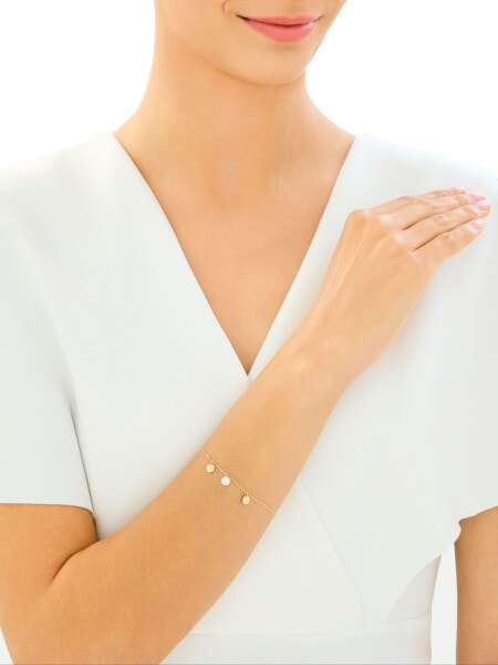 Złota bransoletka z masą perłową - koła