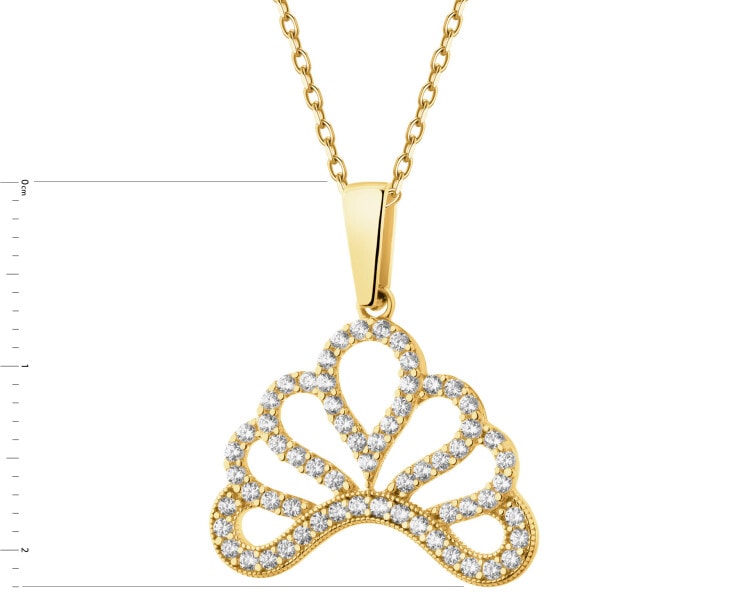 Złota zawieszka z cyrkoniami