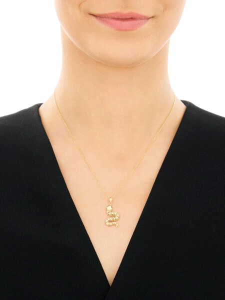 Złota zawieszka z emalią - wąż