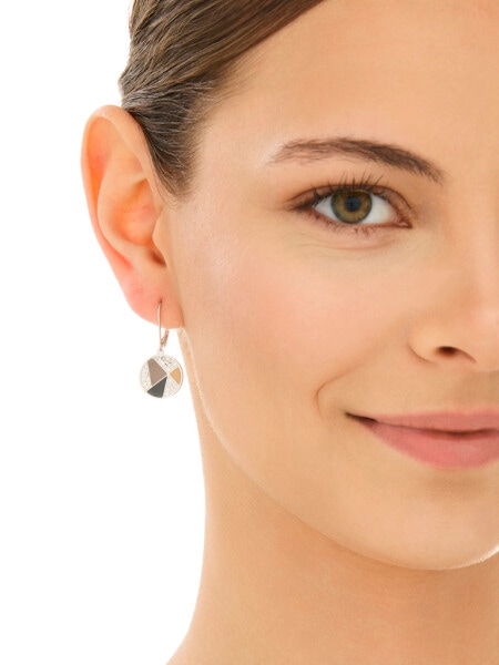 Kolczyki srebrne z cyrkoniami i emalią - koła