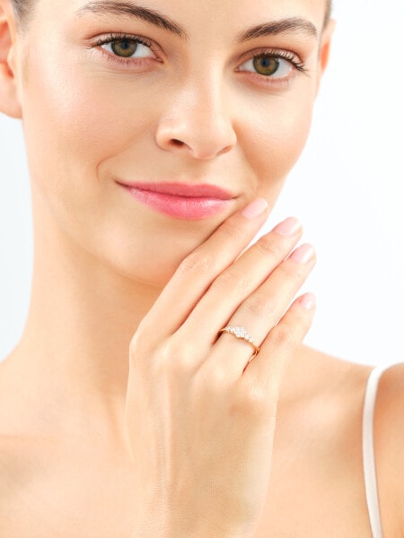 Pierścionek z żółtego złota z brylantami - 0,29 ct - próba 585