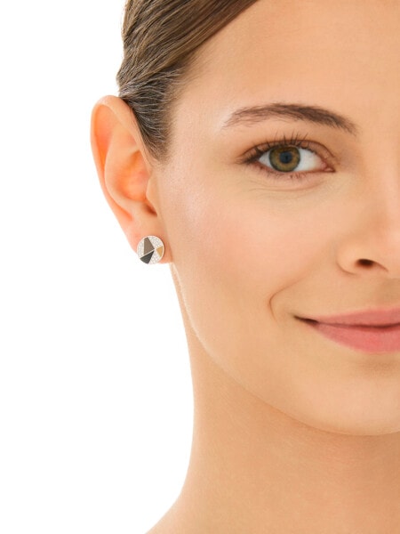 Kolczyki srebrne z cyrkoniami i emalią - koła