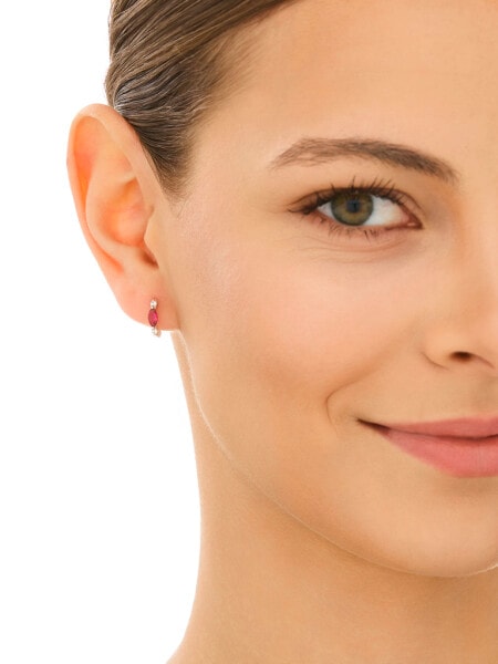 Stříbrné náušnice se zirkony - kroužky