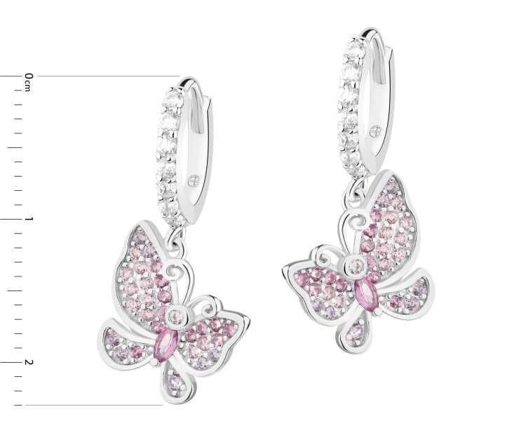 Kolczyki srebrne z cyrkoniami - motyle