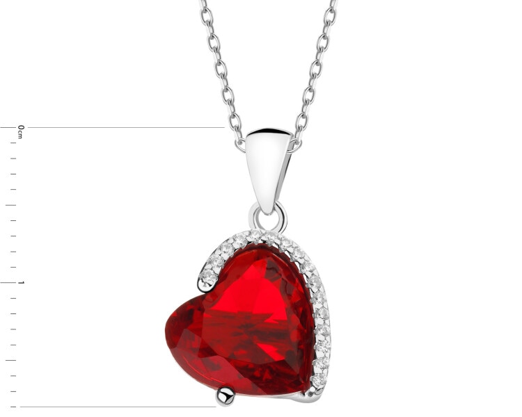 Zawieszka srebrna z cyrkoniami - serce