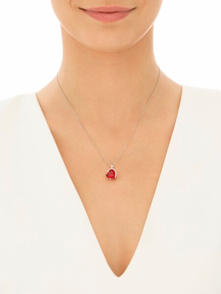 Zawieszka srebrna z cyrkoniami - serce