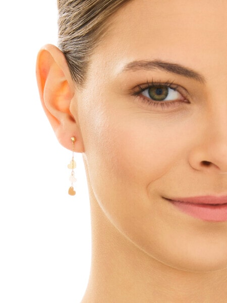 Złote kolczyki z masą perłową - serca