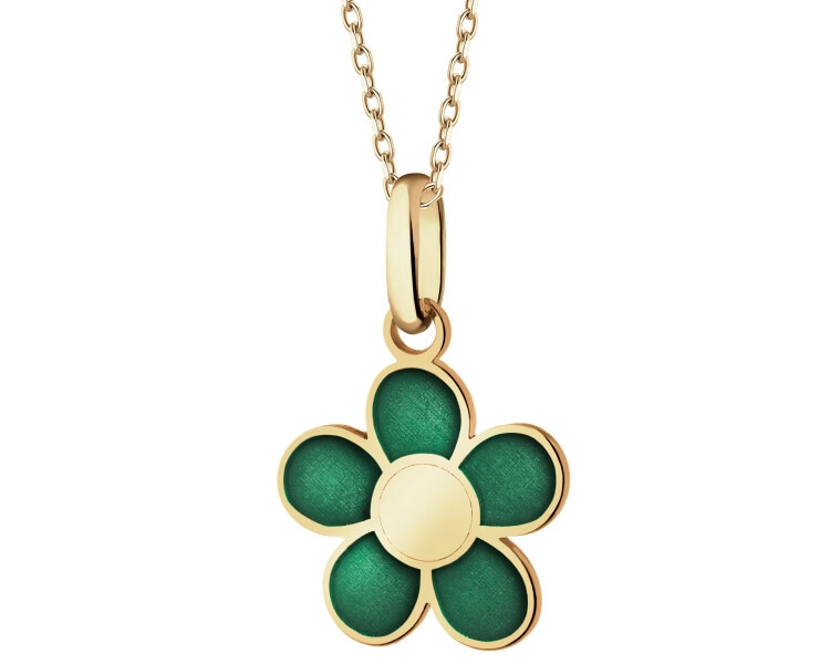 Zlatý přívěsek se smaltem - květ