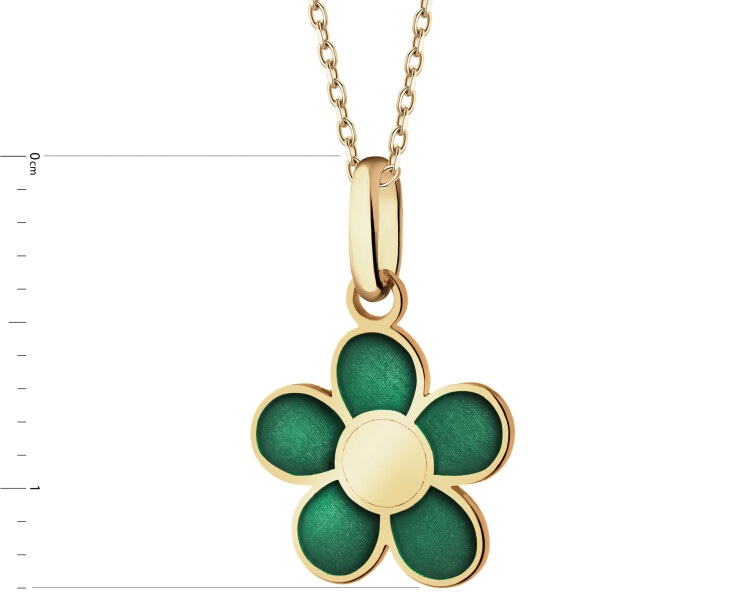 Zlatý přívěsek se smaltem - květ