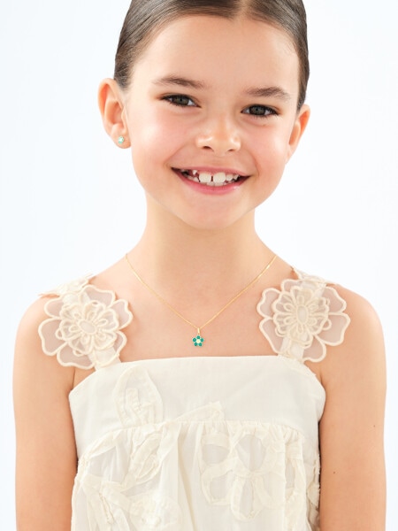 Zlatý přívěsek se smaltem - květ