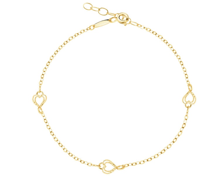 Zlatý náramek - srdce