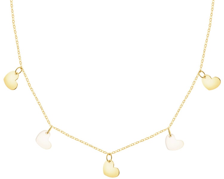 9 K Yellow Gold Necklace with Mother Of Pearl