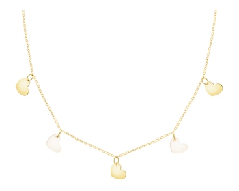 9 K Yellow Gold Necklace with Mother Of Pearl