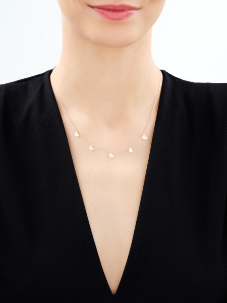 9 K Yellow Gold Necklace with Mother Of Pearl