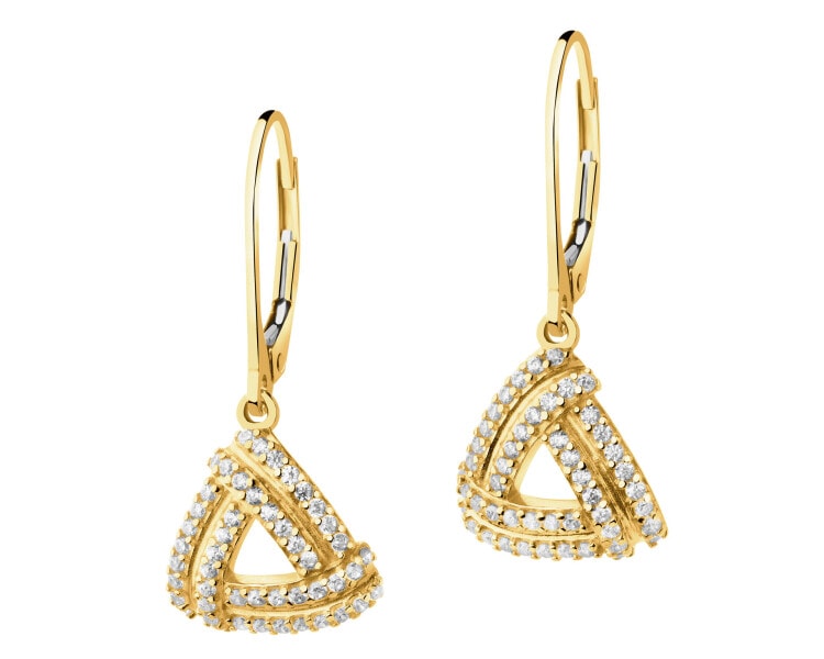 Złote kolczyki z cyrkoniami