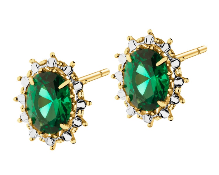 Złote kolczyki z kamieniami nano