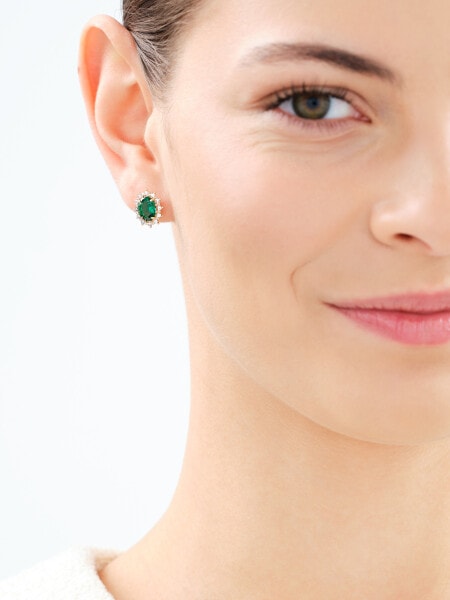 Złote kolczyki z kamieniami nano