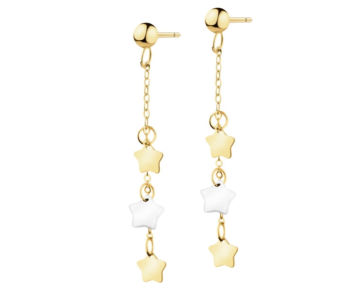 Zlaté náušnice s perletí - hvězdy