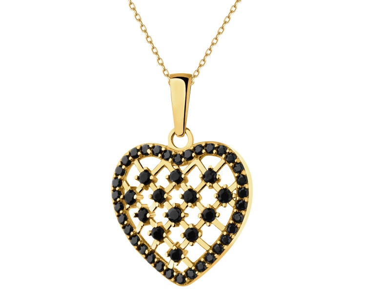 Złota zawieszka z cyrkoniami - serce