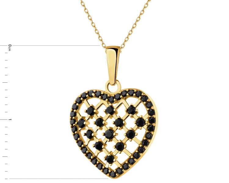 Złota zawieszka z cyrkoniami - serce