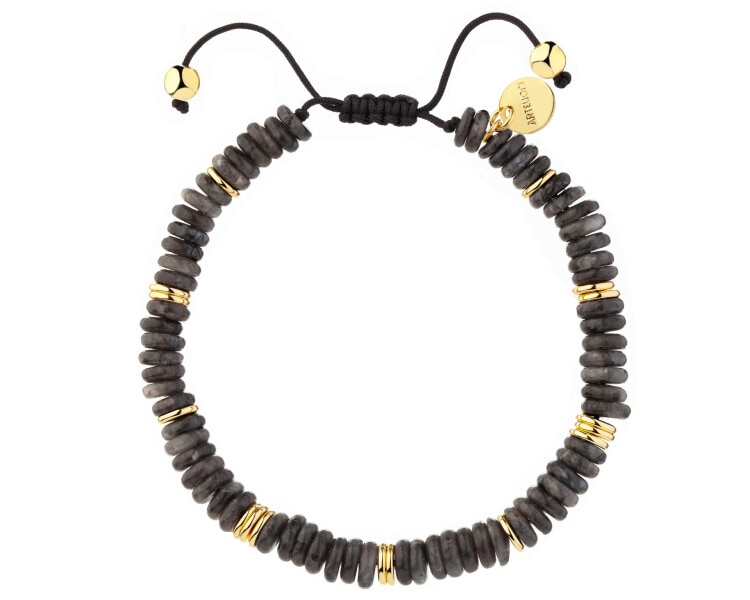 Bransoletka z mosiądzu pozłacana z labradorytami